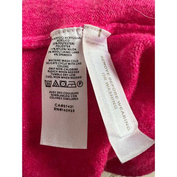 Loft Women’s Hot Pink V-neck Sequin Stars Sweater Small - Picture 8 of 9